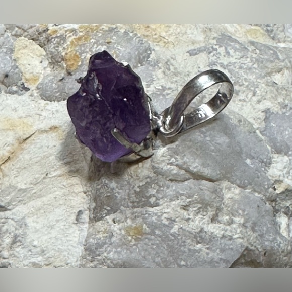 Rough Natural Amethyst Pendant - Picture 3 of 5